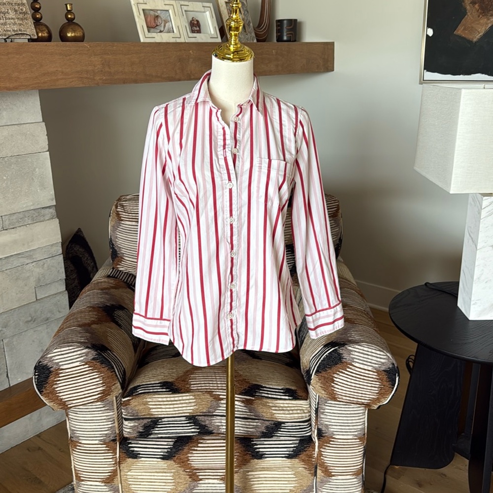 JCrew Factory Striped Button Down Top